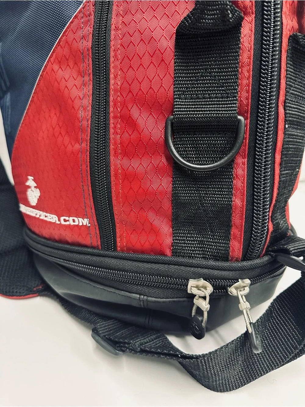 US Marine Corps USMC MarineOfficer.com Backpack Eagle Globe Anchor Red Navy